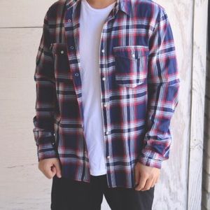 H&M Divided Oxford blue and Red Flannel